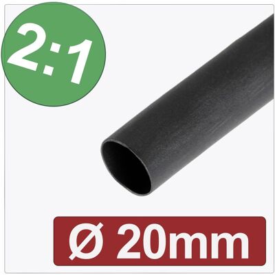 Quadrios, Schrumpfschlauch, 24CA271 Schrumpfschlauch ohne Kleber Schwarz 20 mm 10 mm Schrumpfrate:2 Quadrios, Schrumpfschlauch, 24CA271 Schrumpfschlauch ohne Kleber Schwarz 20 mm 10 mm Schrumpfrate:2