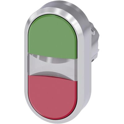 Siemens Doppeldrucktaster grün, rot 3SU1050-3AB42-0, Schalter + Taster, Silber, Rot, Grün Siemens Doppeldrucktaster grün, rot 3SU1050-3AB42-0, Schalter + Taster, Silber, Rot, Grün
