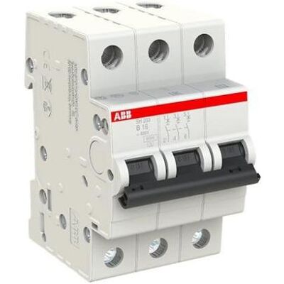 ABB, Schutzschalter, MINI CIRCUIT BREAKER SH203-B16A 3P 6KA ABB, Schutzschalter, MINI CIRCUIT BREAKER SH203-B16A 3P 6KA