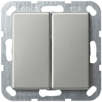 Gira 2861600 Tastschalter Wechsel 2fach eds, Schalter + Taster, Silber Gira 2861600 Tastschalter Wechsel 2fach eds, Schalter + Taster, Silber