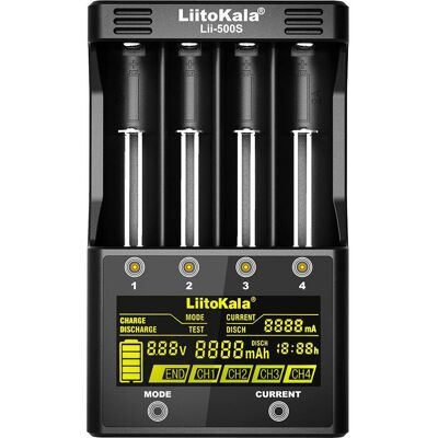 Swaytronic Lithium-Ionen Ladegerät Lii-500S (1 Stk., 10440, 14500, 16340, 17500, 17670, 18350, 18490, 18650, 20700, 21700, 26650, AA, AAA, C, Ladegerät inkl. Akku), Akku Ladegerät Swaytronic Lithium-Ionen Ladegerät Lii-500S (1 Stk., 10440, 14500, 16340, 17500, 17670, 18350, 18490, 18650, 20700, 21700, 26650, AA, AAA, C, Ladegerät inkl. Akku), Akku Ladegerät