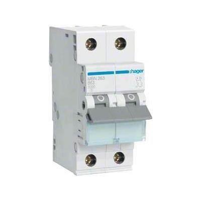 Hager, Schutzschalter, HAG MBN263 B63 Einbauautomat 2p Hager, Schutzschalter, HAG MBN263 B63 Einbauautomat 2p