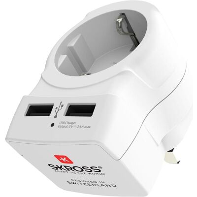 Skross, Reiseadapter, Europe to UK USB Skross, Reiseadapter, Europe to UK USB
