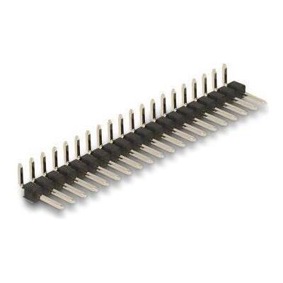 Delock Stiftleiste 20 Pin, Rastermass 2,54 mm, 1-reihig, gewinkelt, 5 Stück, Elektronikkabel + Stecker, Schwarz Delock Stiftleiste 20 Pin, Rastermass 2,54 mm, 1-reihig, gewinkelt, 5 Stück, Elektronikkabel + Stecker, Schwarz