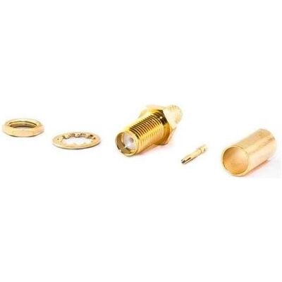 Varia SMA-Einbaubuchse für HDF200 Kabel, Crimp Version, Elektronikkabel + Stecker Varia SMA-Einbaubuchse für HDF200 Kabel, Crimp Version, Elektronikkabel + Stecker