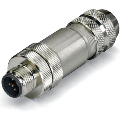 Wago M12-Stecker axial 5-polig, Elektronikkabel + Stecker, Silber Wago M12-Stecker axial 5-polig, Elektronikkabel + Stecker, Silber