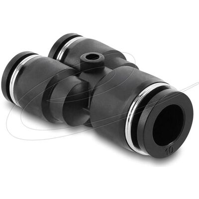 Delock Pneumatik Steckverbinder 2 x 8 mm zu 1 x 10 mm mit Be, Elektronikkabel + Stecker, Schwarz Delock Pneumatik Steckverbinder 2 x 8 mm zu 1 x 10 mm mit Be, Elektronikkabel + Stecker, Schwarz