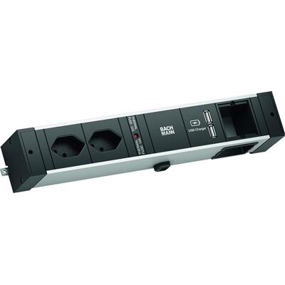Bachmann, Steckdosenleiste, Desk Rail - 2 m - 2 AC-Ausgänge - Indoor - Typ J - Aluminium - Kunststoff - Schw (2x, Typ 13, 2 m) Bachmann, Steckdosenleiste, Desk Rail - 2 m - 2 AC-Ausgänge - Indoor - Typ J - Aluminium - Kunststoff - Schw (2x, Typ 13, 2 m)