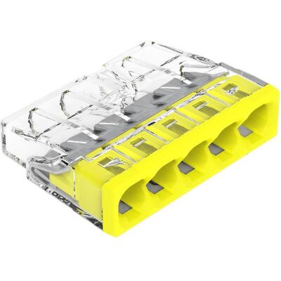 Wago, Kabelverbindung, COMPACT-Verbindungsdosenklemme 5-Leiter, Gelb, 10 Stück, 2273-205 Wago, Kabelverbindung, COMPACT-Verbindungsdosenklemme 5-Leiter, Gelb, 10 Stück, 2273-205