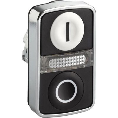 Schneider Electric Pushbutton Head Dble White I Black O, Schalter + Taster, Schwarz, Weiss Schneider Electric Pushbutton Head Dble White I Black O, Schalter + Taster, Schwarz, Weiss