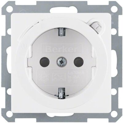 Berker, Steckdose, SCHUKO-Steckdose m FI- 47086089 Schutzschalter Q1 polarweiss Berker, Steckdose, SCHUKO-Steckdose m FI- 47086089 Schutzschalter Q1 polarweiss