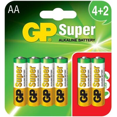 GP Batteries BATTERY (ALKLINE 4+2, LR6) (4 Stk., AA), Batterien + Akkus GP Batteries BATTERY (ALKLINE 4+2, LR6) (4 Stk., AA), Batterien + Akkus
