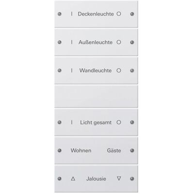 Gira, Zubehör Schalterprogramm, Wippenset 6f (3+3) beschr. System 55 220627 Gira, Zubehör Schalterprogramm, Wippenset 6f (3+3) beschr. System 55 220627