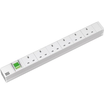 Bachmann, Steckdosenleiste, Stromverteilungseinheit (Rack - einbaufähig) - Wechselstrom 240 V - Ausgangsansc (6x, BS 1363, 2 m) Bachmann, Steckdosenleiste, Stromverteilungseinheit (Rack - einbaufähig) - Wechselstrom 240 V - Ausgangsansc (6x, BS 1363, 2 m)