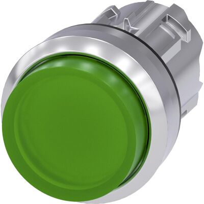 Siemens 3SU1051-0BB40-0AA0 - Grün, Rund, Metallisch, Glänzend - Druckknopf, Industrie Siemens 3SU1051-0BB40-0AA0 - Grün, Rund, Metallisch, Glänzend - Druckknopf, Industrie