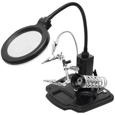 Blow Löthalter mit LED-Lampe und Lupe ZD-10Y, Lötgerät Zubehör, Mehrfarbig Blow Löthalter mit LED-Lampe und Lupe ZD-10Y, Lötgerät Zubehör, Mehrfarbig
