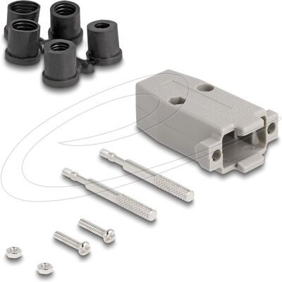 Delock D-Sub Kunststoffgehäuse für 9 Pin Stecker / Buchse mi, Elektronikkabel + Stecker, Grau Delock D-Sub Kunststoffgehäuse für 9 Pin Stecker / Buchse mi, Elektronikkabel + Stecker, Grau