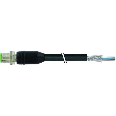 Murr Elektronik M12 St. 0° gesch. freies Ltg.-ende PUR-OB 4x0.34 geschirmt UL,CSA+schleppk. 2m, Elektronikkabel + Stecker, Schwarz Murr Elektronik M12 St. 0° gesch. freies Ltg.-ende PUR-OB 4x0.34 geschirmt UL,CSA+schleppk. 2m, Elektronikkabel + Stecker, Schwarz