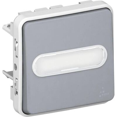 Legrand Plexo55 Modular Feuchtraum Aufputz Taster mit Beschriftungsfeld, modular Grau 069543, Schalter + Taster, Grau Legrand Plexo55 Modular Feuchtraum Aufputz Taster mit Beschriftungsfeld, modular Grau 069543, Schalter + Taster, Grau