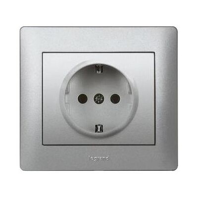 Legrand, Zubehör Schalterprogramm, Steckdose (SL) erhöhter Berührungsschutz Klappdeckel Galea soft aluminium 771364 Legrand, Zubehör Schalterprogramm, Steckdose (SL) erhöhter Berührungsschutz Klappdeckel Galea soft aluminium 771364