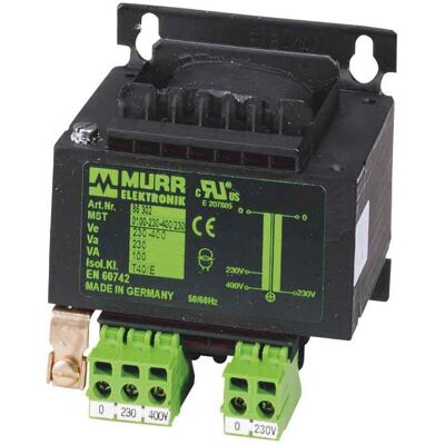 Murr Elektronik 86326 Sicherheitstransformator 1 x 230 V/AC, 400 V/AC 1 x 24 V/A, Transformator Murr Elektronik 86326 Sicherheitstransformator 1 x 230 V/AC, 400 V/AC 1 x 24 V/A, Transformator