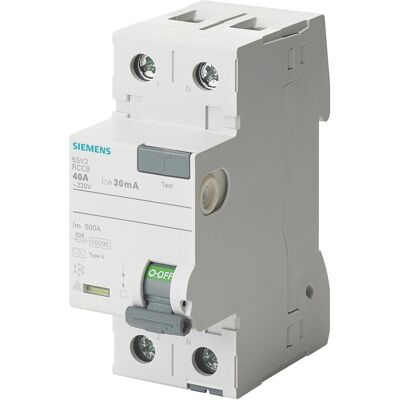 Siemens Schutzschalter, RCCB Type A 25A 1+N-pole 30mA 230V 2mW Siemens Schutzschalter, RCCB Type A 25A 1+N-pole 30mA 230V 2mW