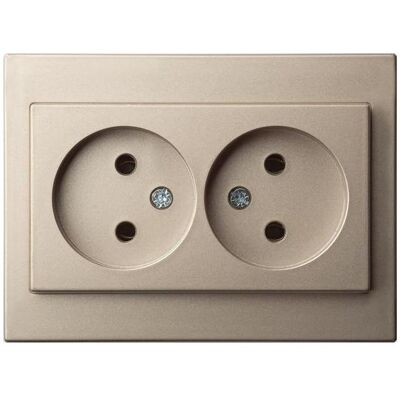 Liregus, Steckdose, Socket Epsilon 1+1 Champ. Liregus, Steckdose, Socket Epsilon 1+1 Champ.