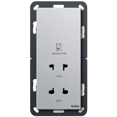 Gira, Zubehör Schalterprogramm, Rasiersteckd. 115-230 V System 55 F Alu 282026 Gira, Zubehör Schalterprogramm, Rasiersteckd. 115-230 V System 55 F Alu 282026