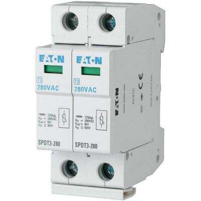 Eaton SPDT3-280/2 Überspannungsableiter - 2-polig, DIN-Schiene Eaton SPDT3-280/2 Überspannungsableiter - 2-polig, DIN-Schiene