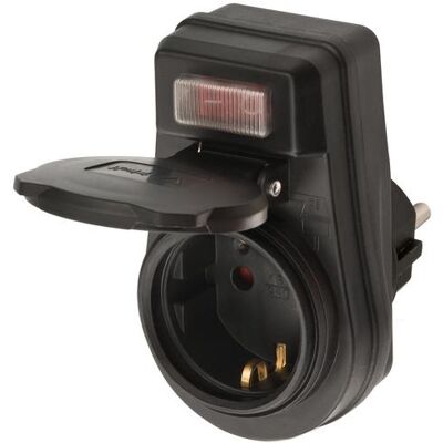 Brennenstuhl Steckdosenleiste, Adapter Schutzkontaktsteckdose mit Schalter IP44 im Polybag (CEE 7/3) Brennenstuhl Steckdosenleiste, Adapter Schutzkontaktsteckdose mit Schalter IP44 im Polybag (CEE 7/3)