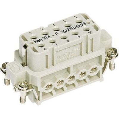 Harting HAN A Steckverbinder, Einsatz Typ 10Ahunstik Schraubklemme max 2,5mm2, 16A10 polet, Elektronikkabel + Stecker, Grau Harting HAN A Steckverbinder, Einsatz Typ 10Ahunstik Schraubklemme max 2,5mm2, 16A10 polet, Elektronikkabel + Stecker, Grau