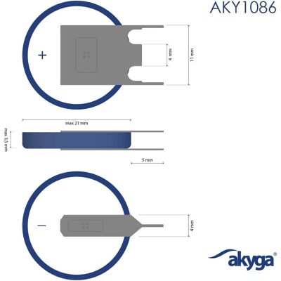 Akyga Knopfzelle CR 2032 3 V 1 St. 210 mAh Li-MnO2 CR2032 PP3A (1 Stk., CR2032, 210 mAh), Batterien + Akkus Akyga Knopfzelle CR 2032 3 V 1 St. 210 mAh Li-MnO2 CR2032 PP3A (1 Stk., CR2032, 210 mAh), Batterien + Akkus