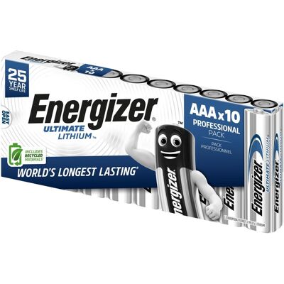 Energizer Ultimate Lithium Micro (10 Stk., AAA, 1250 mAh), Batterien + Akkus Energizer Ultimate Lithium Micro (10 Stk., AAA, 1250 mAh), Batterien + Akkus