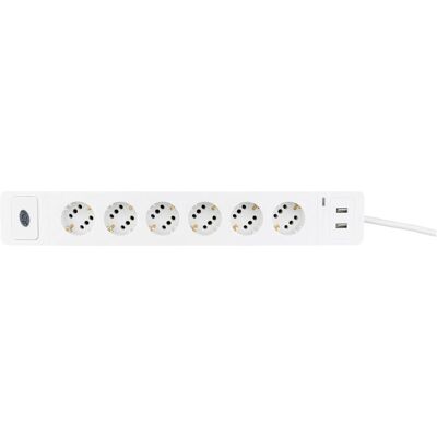 REV, Steckdosenleiste, Combi Steckdosenleiste 6-fach + 2x USB 1,4m + ÜSS (6x, CEE 7/3, USB-A, 1.40 m) REV, Steckdosenleiste, Combi Steckdosenleiste 6-fach + 2x USB 1,4m + ÜSS (6x, CEE 7/3, USB-A, 1.40 m)
