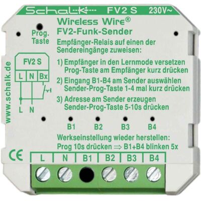 Schalk, Zubehör Schalterprogramm, 230V FV2S FunkSender m4 Eingä. Schalk, Zubehör Schalterprogramm, 230V FV2S FunkSender m4 Eingä.