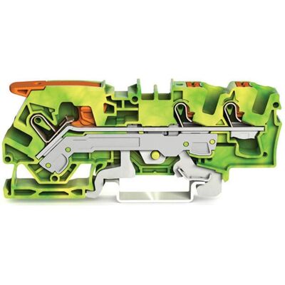 Wago 3-conductor ground terminal block 6mm², Elektronikzubehör + Gehäuse, Grün, Gelb Wago 3-conductor ground terminal block 6mm², Elektronikzubehör + Gehäuse, Grün, Gelb