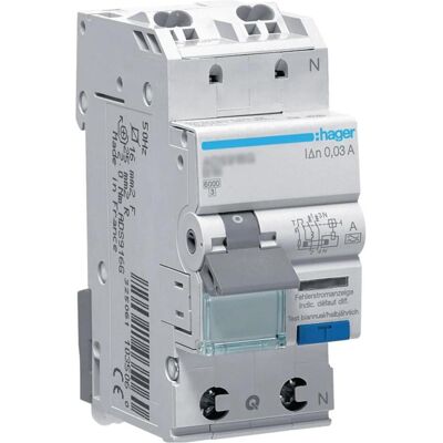 Hager, Schutzschalter, HAG ADS960D Fi/LS-Schalter QC&QB 1P+N 6kA C-10A 30mA 2p Hager, Schutzschalter, HAG ADS960D Fi/LS-Schalter QC&QB 1P+N 6kA C-10A 30mA 2p