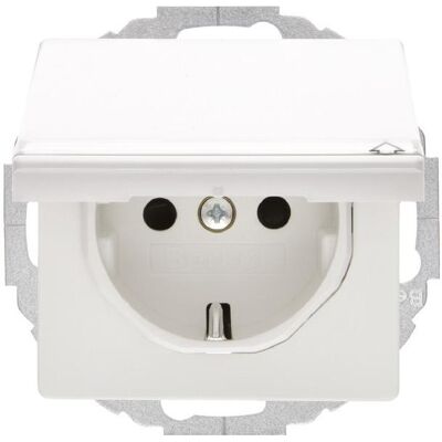 Berker, Steckdose, Steckdose SCHUKO mit Klappdeckel und Beschriftungsfeld Q.1/Q.3 polarweiss samt Berker, Steckdose, Steckdose SCHUKO mit Klappdeckel und Beschriftungsfeld Q.1/Q.3 polarweiss samt