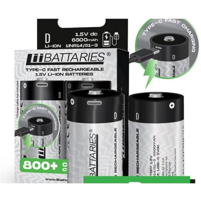 LiiBateries Liibattaries Akumulatory Li-On Typu D 2szt (2 Stk., 6500 mAh), Batterien + Akkus LiiBateries Liibattaries Akumulatory Li-On Typu D 2szt (2 Stk., 6500 mAh), Batterien + Akkus
