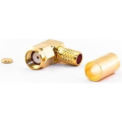 Varia RP-SMA-Stecker gewinkelt 90° für H155 Kabel, Crimp Version, Elektronikkabel + Stecker Varia RP-SMA-Stecker gewinkelt 90° für H155 Kabel, Crimp Version, Elektronikkabel + Stecker