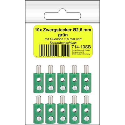 Donau 10 ZWERGSTECKER 2,6mm grün in SB, Elektronikkabel + Stecker, Grün Donau 10 ZWERGSTECKER 2,6mm grün in SB, Elektronikkabel + Stecker, Grün