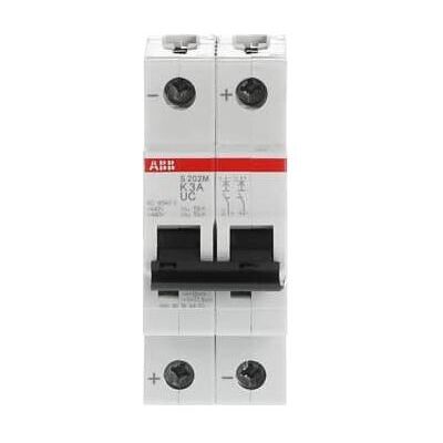 ABB, Schutzschalter, LS S202M-K3UC Sicherungsautomat K-Char., 10kA, 3A, 2P ABB, Schutzschalter, LS S202M-K3UC Sicherungsautomat K-Char., 10kA, 3A, 2P