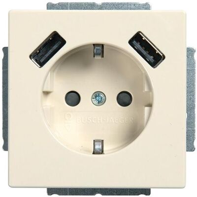 Busch-Jaeger, Steckdose, Schuko/USB Steckdos 20 EUCB2USB-82 solo Busch-USB-Ladestation ews Busch-Jaeger, Steckdose, Schuko/USB Steckdos 20 EUCB2USB-82 solo Busch-USB-Ladestation ews