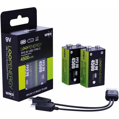 Verico Loop Energy (2 Stk., 9V Block, 500 mAh), Batterien + Akkus Verico Loop Energy (2 Stk., 9V Block, 500 mAh), Batterien + Akkus
