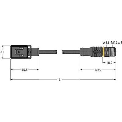 Turck Ventilsteckverbinder (0.30 m), Stromkabel, Schwarz Turck Ventilsteckverbinder (0.30 m), Stromkabel, Schwarz
