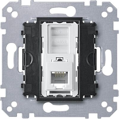 Merten RJ12-Telefonsteckdosen-Einsatz, Schalter + Taster, Weiss Merten RJ12-Telefonsteckdosen-Einsatz, Schalter + Taster, Weiss