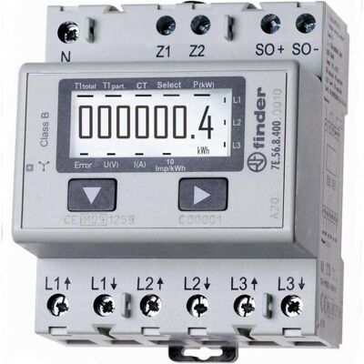 Finder 7E.56.8.400.0010 Digitaler Drehstromzähler - MID-zertifiziert Finder 7E.56.8.400.0010 Digitaler Drehstromzähler - MID-zertifiziert