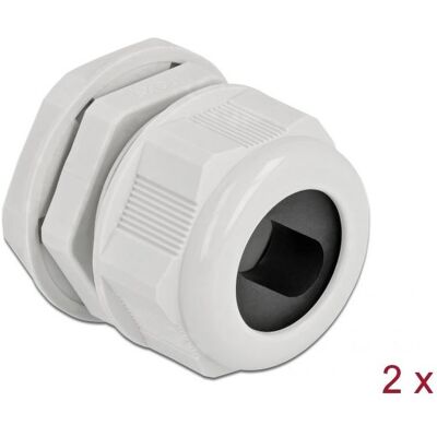 Delock, Kabelverbindung, Kabelverschraubung PG29 für Flachkabel grau 2 Stück Delock, Kabelverbindung, Kabelverschraubung PG29 für Flachkabel grau 2 Stück
