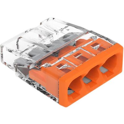 Wago, Kabelverbindung, COMPACT-Verbindungsdosenklemme 3-Leiter, Orange, 10 Stück, 2273-203 Wago, Kabelverbindung, COMPACT-Verbindungsdosenklemme 3-Leiter, Orange, 10 Stück, 2273-203