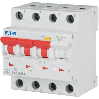 Eaton 120658 4-poliger FI/LS Schutzschalter - 30 mA, 6 kA Eaton 120658 4-poliger FI/LS Schutzschalter - 30 mA, 6 kA
